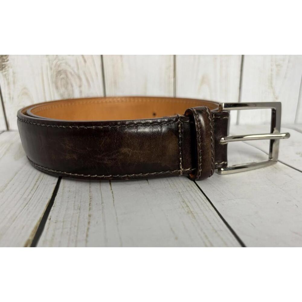 HARRIS Barney's NY Distressed Leather Belt Men's 36‎ Brown